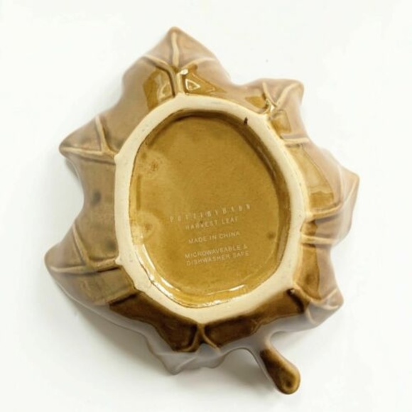 Pottery Barn Autumn Leaf Orange Ceramic Plate - Picture 2 of 3